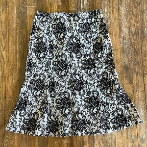 LOFT tweed & velvet skirt